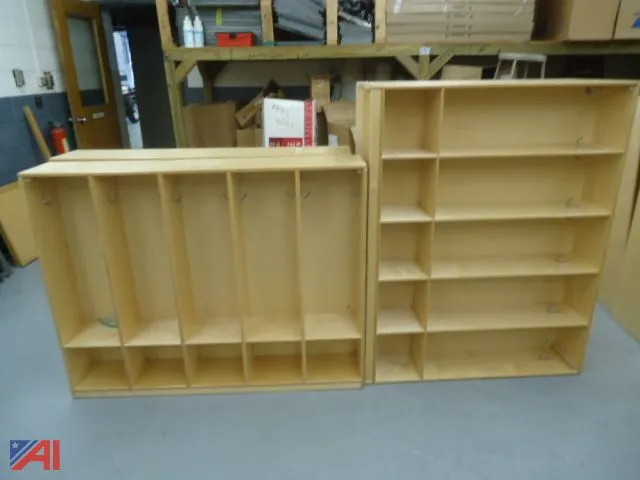 (4) Hardwood Cubby Cabinets Type A