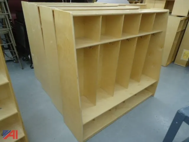 (4) Hardwood Cubby Cabinets Type B