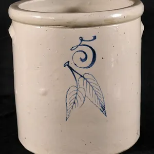 5 GAL RED WING STONEWARE BIRCHLEAF CROCK