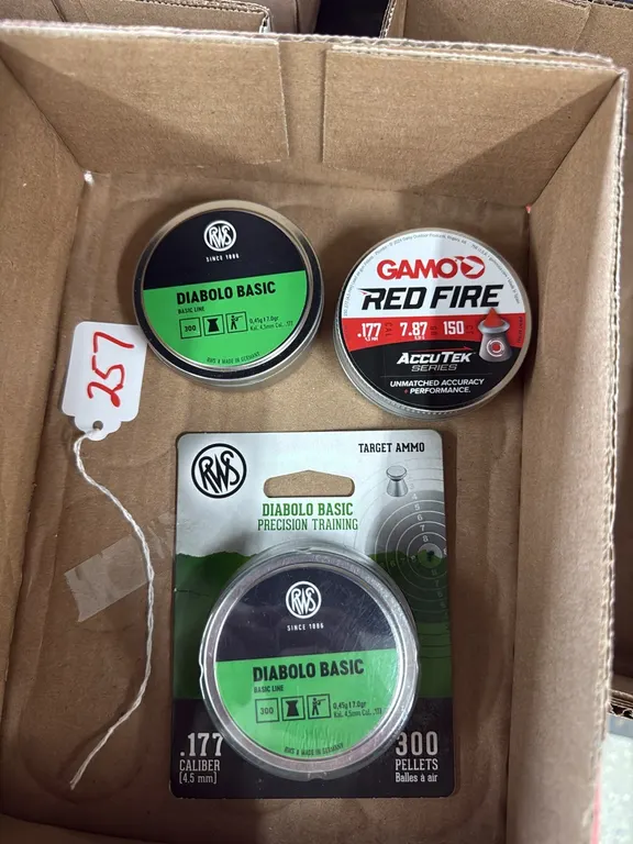 Approx (600) Pellets .177 Cal RWS Diablo Basic Target Pellets and Approx (150) Pellets Gamo Red Fire .177 Cal Pellets