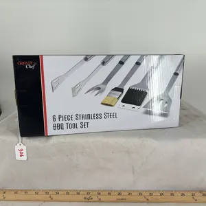 Grabd Chef 6 Poece Stainless Steel BBQ Tool Set