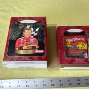 Hallmark Bill Elliot, Hot Wheels ornaments