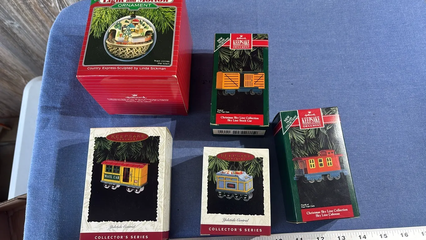 Hallmark train ornaments