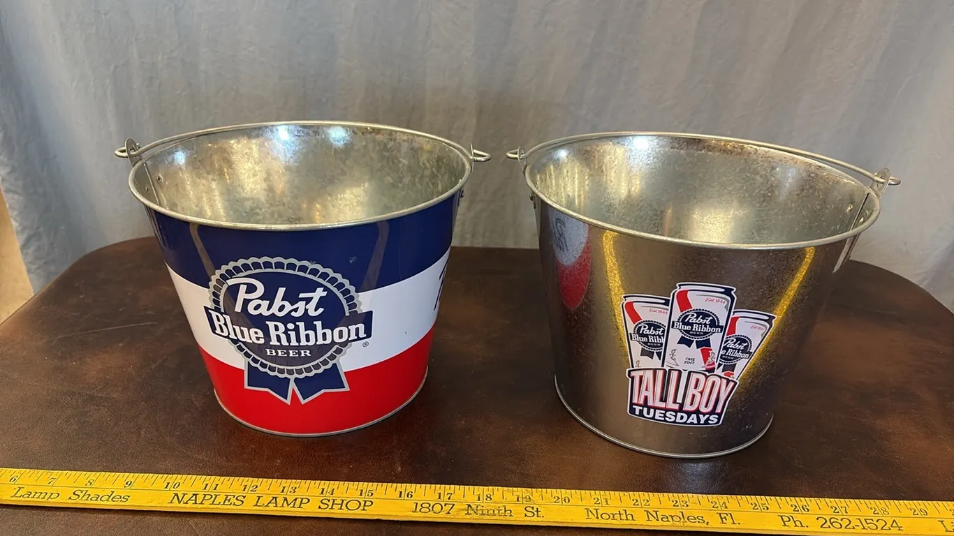 2- Pabst Blue Ribbon Buckets
