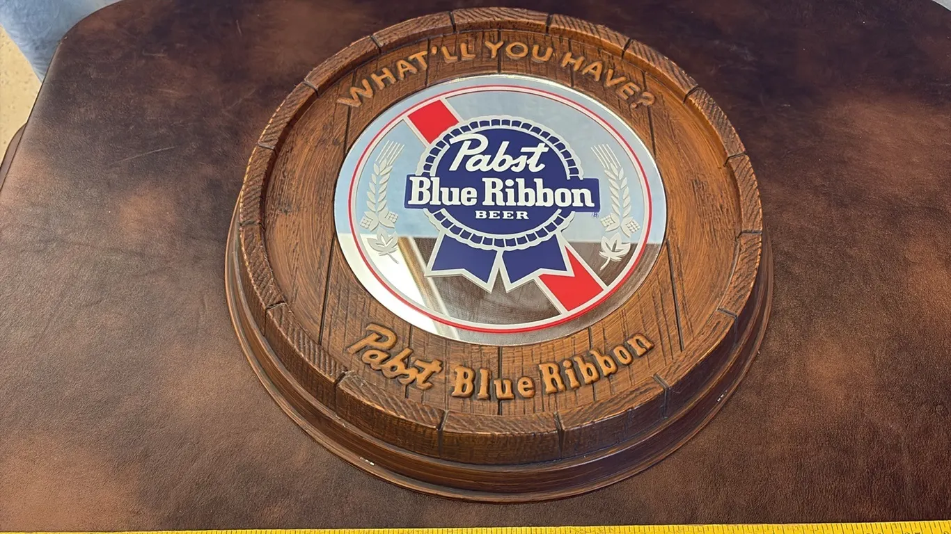 Pabst Blue Ribbon Barrel Mirror