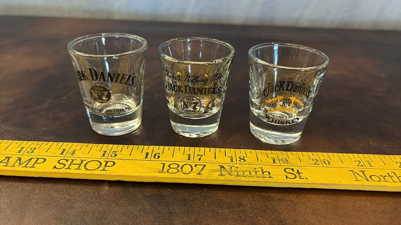 3- Jack Daniels Shot Glasses
