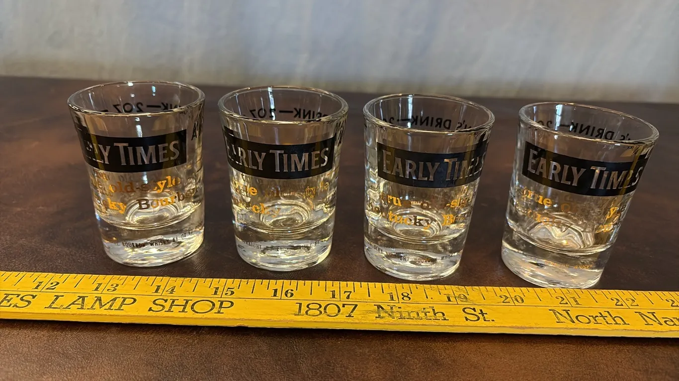 4- Early Times Shot Glasses