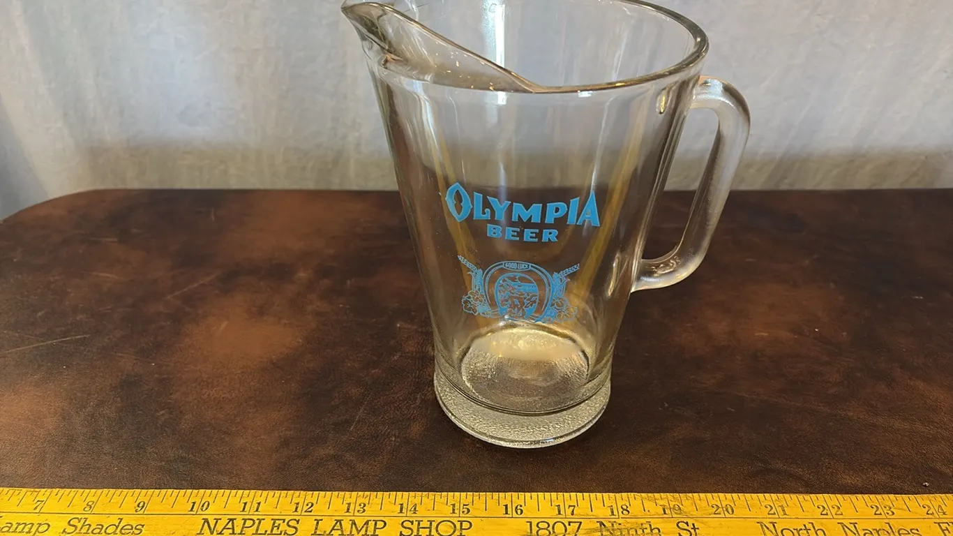 Olympia Beer Glass Pitcher
