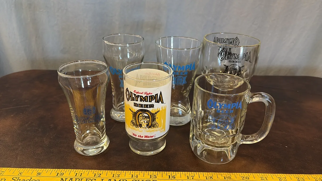 6- Olympia Beer Glasses