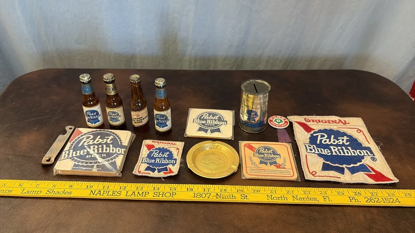Assorted Pabst Blue Ribbon Patches & Collectibles