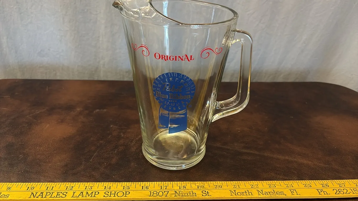 Pabst Blue Ribbon Glass Pitcher
