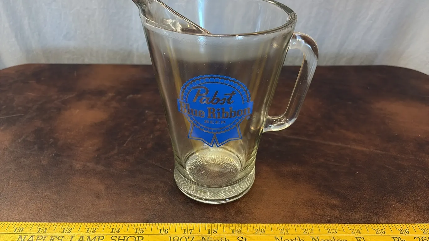 Pabst Blue Ribbon Glass Pitcher