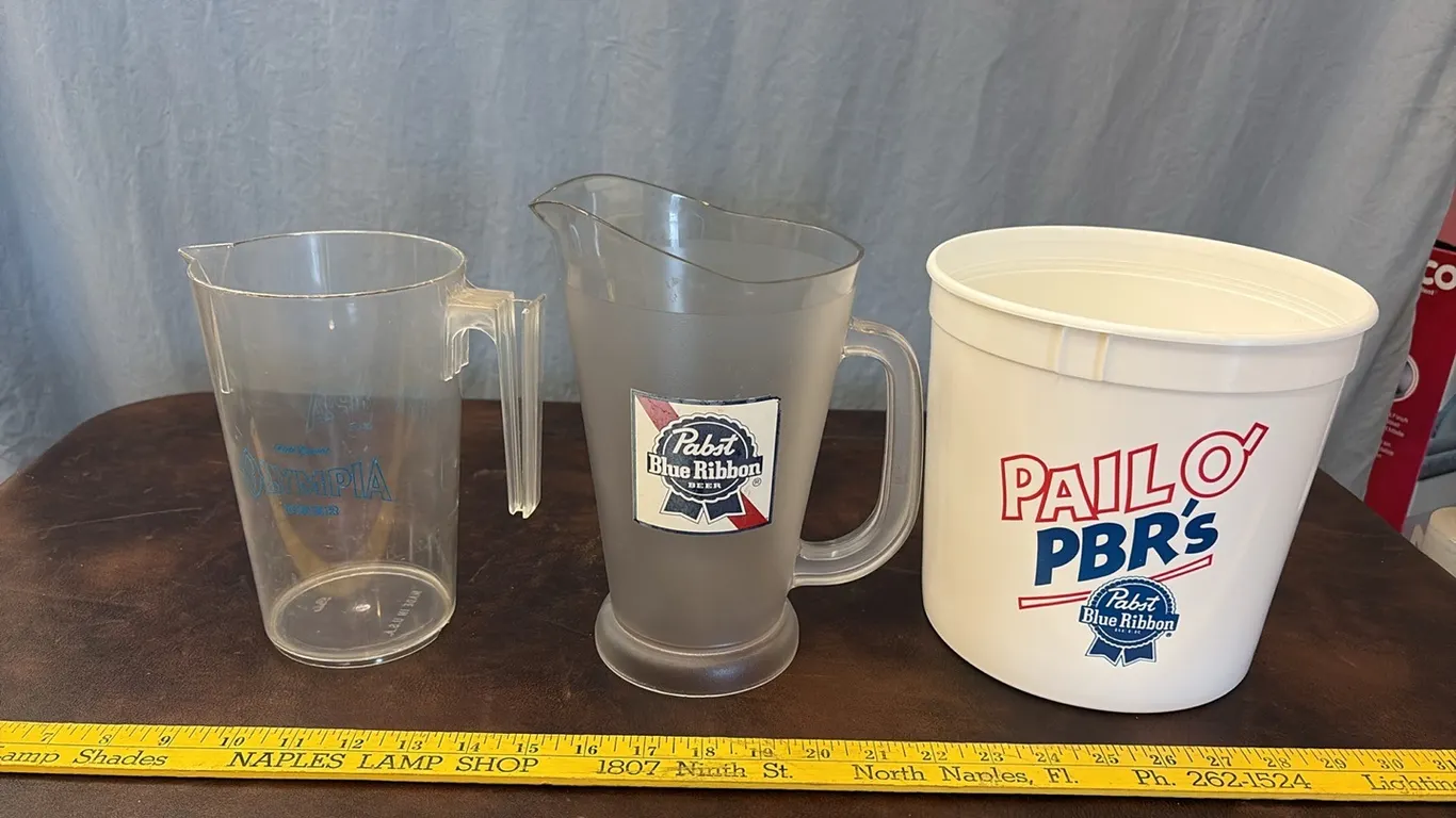 PBR Bucket & Plastic Beer Pitchers