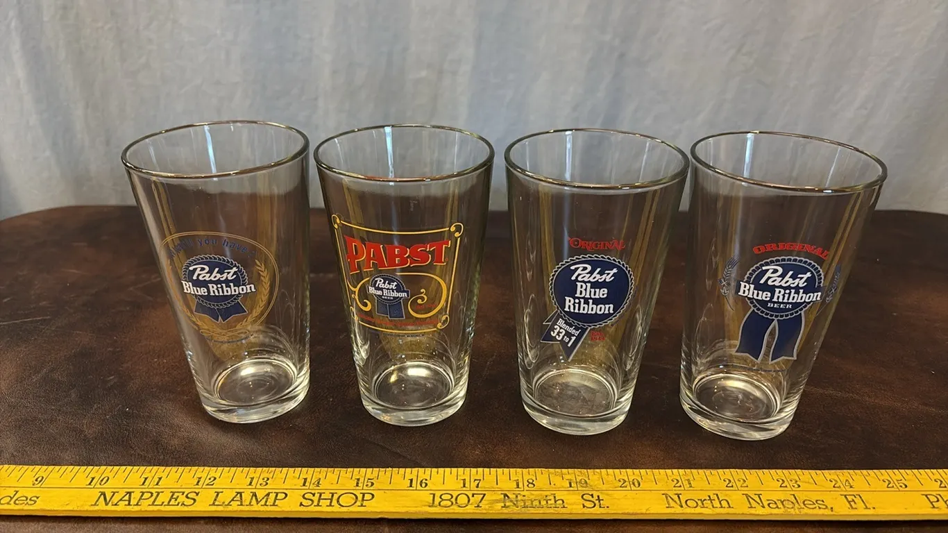 4- PBR Beer Glasses