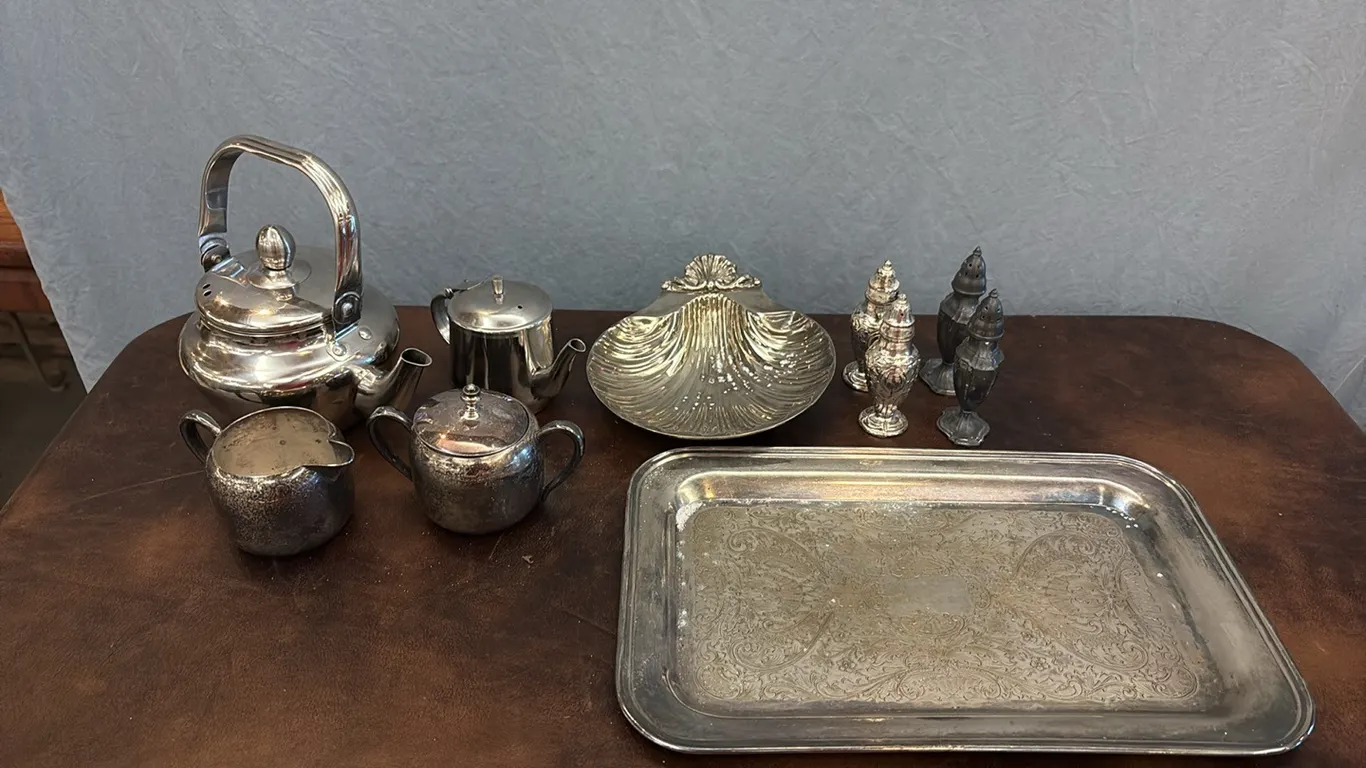Silver Serving Dishes & Salt/Pepper Shakers