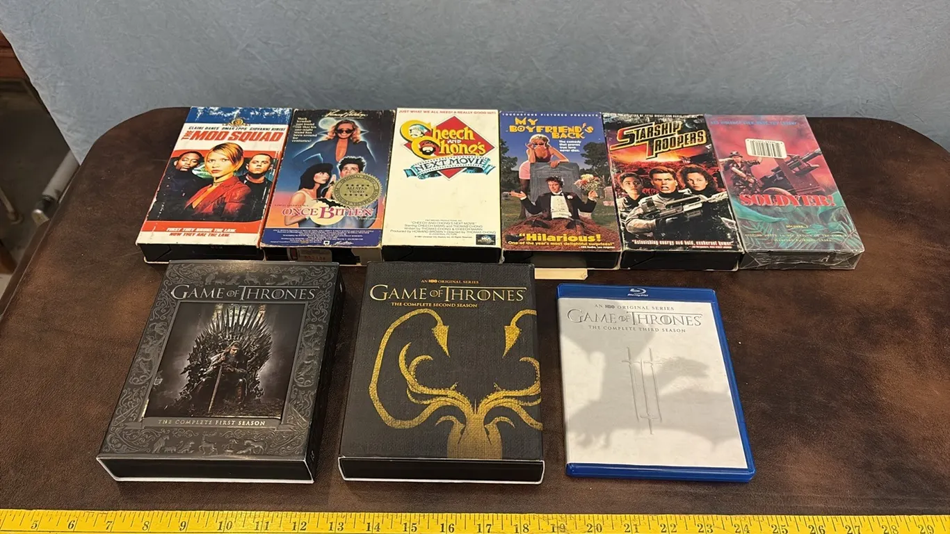 VHS Tapes & Game of Thrones Blu Rays