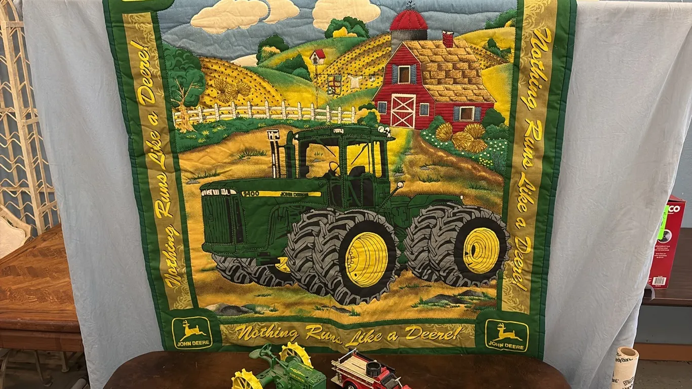 John Deere Hanging Decor, GP Tractor & Fire Truck