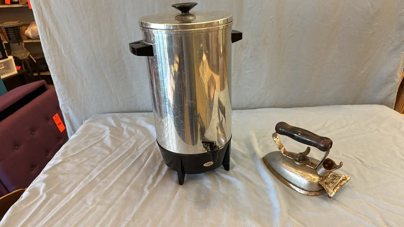 Coffee percolator, vintage iron