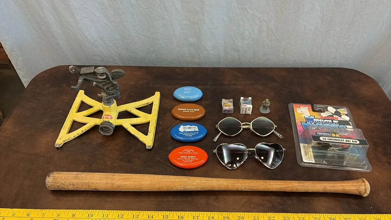 Mini Wood Bat, Sprinkler, Sunglasses, Coin Pouches & Jeff Gordon Car