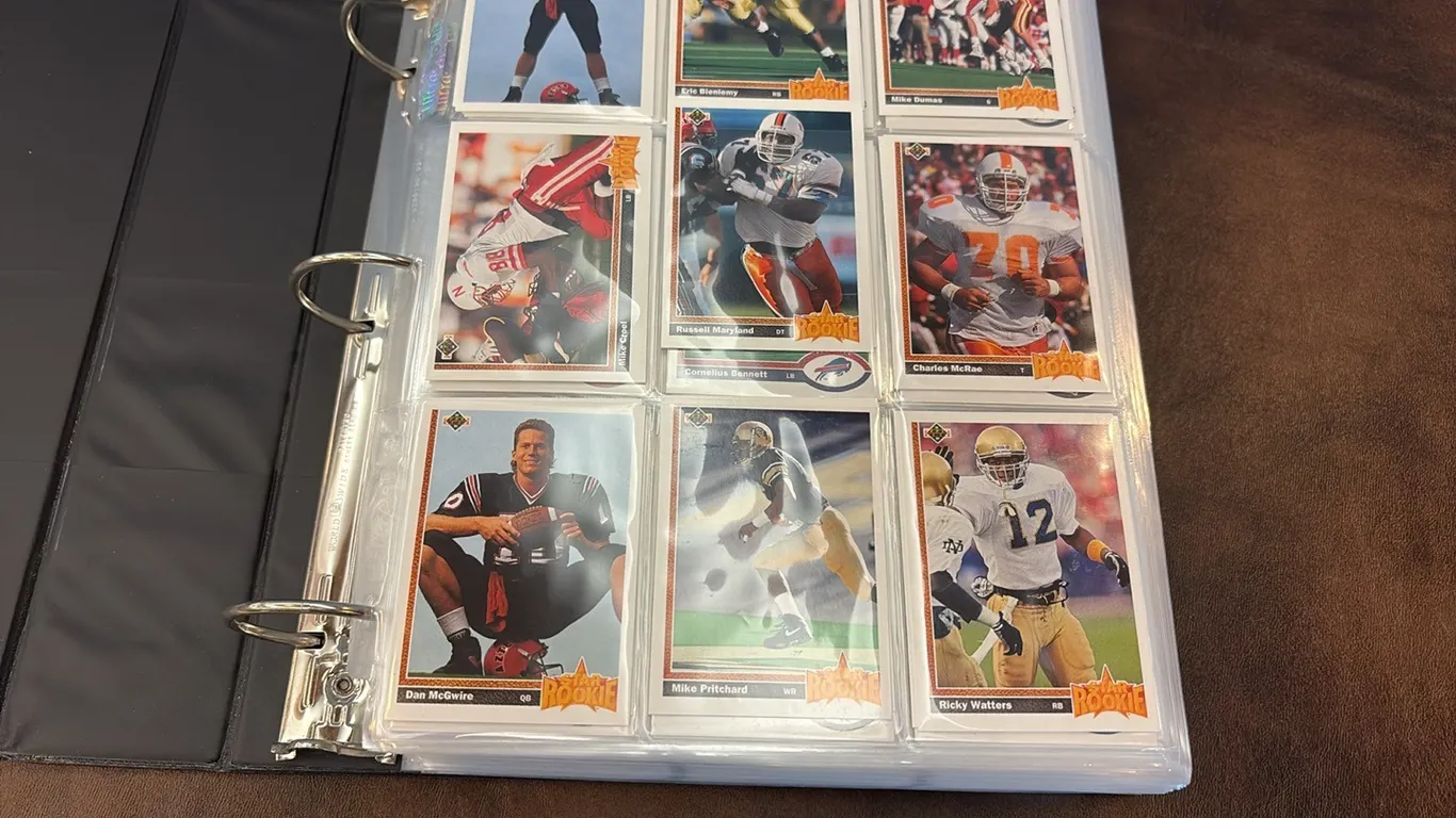 Binder of Football Cards