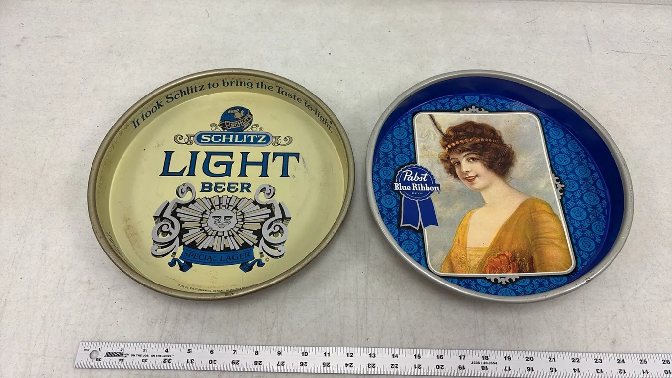 Pabst Blue Ribbon & Schlitz Light Beer Trays
