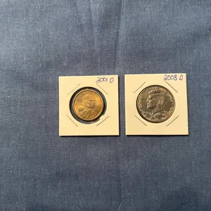2001 Sacagawea dollar, 2008 Kennedy half dollar