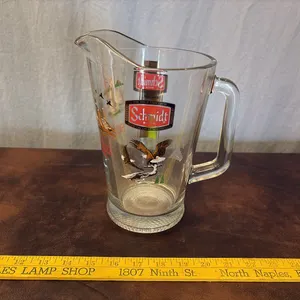 Schmidt Beer Wildlife Glass Pitcher