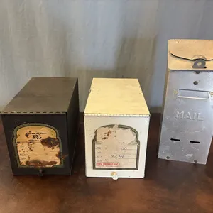 Vintage Metal Pharmacy Boxes & Mailbox