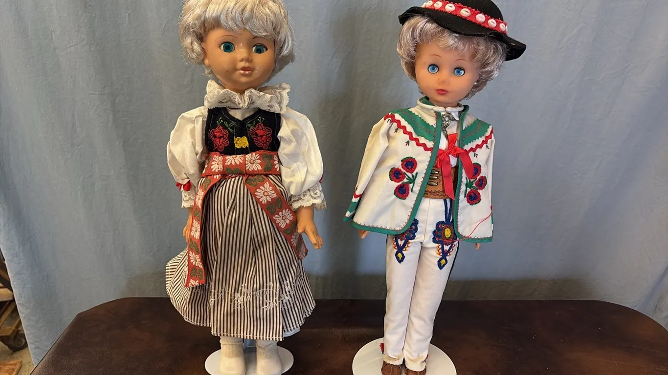2- Collectible Dolls w/ Stands