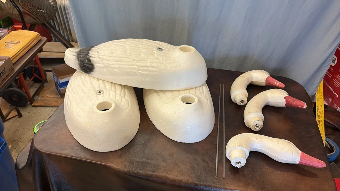3- Styrafoam Goose Decoys