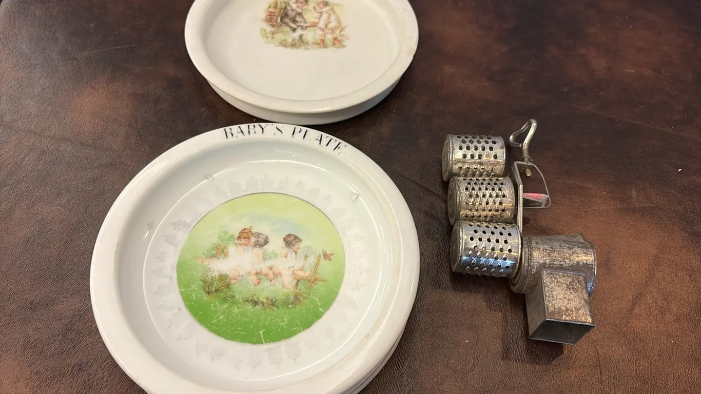 Vintage Plates & Small Slicer