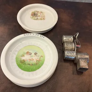 Vintage Plates & Small Slicer