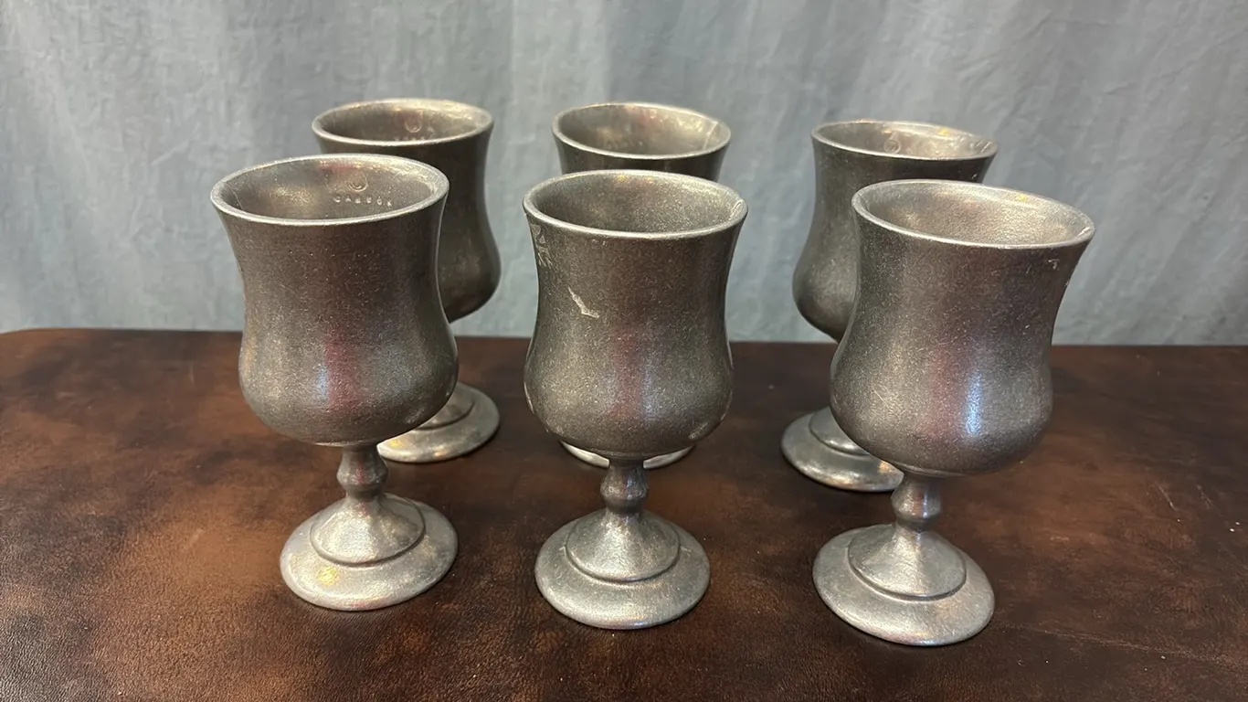 6- Pewter Goblets