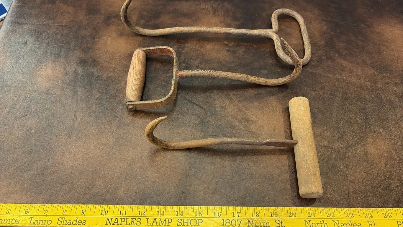 3- Vintage Hay Hooks