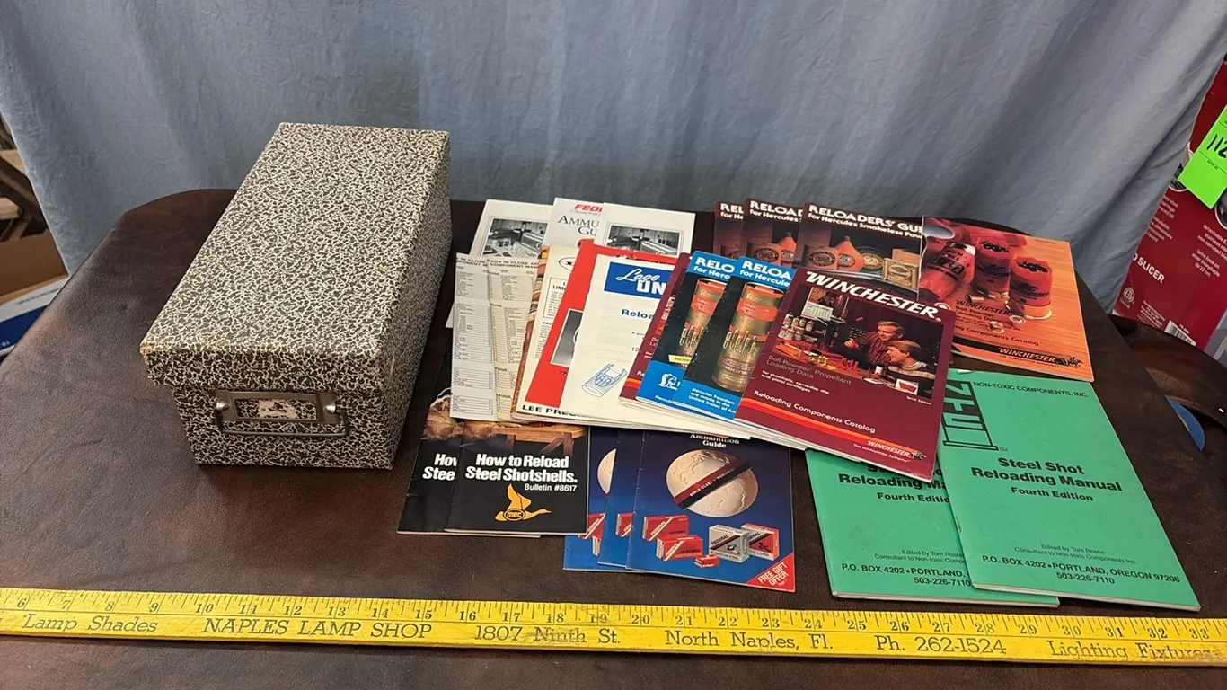 Index Card Box & Gun Reloading Brochures