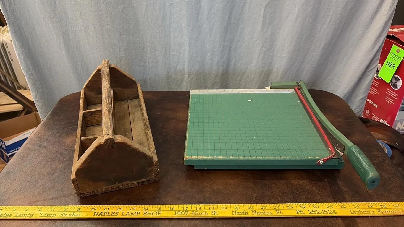 Wood Tool Caddy & Paper Cutter