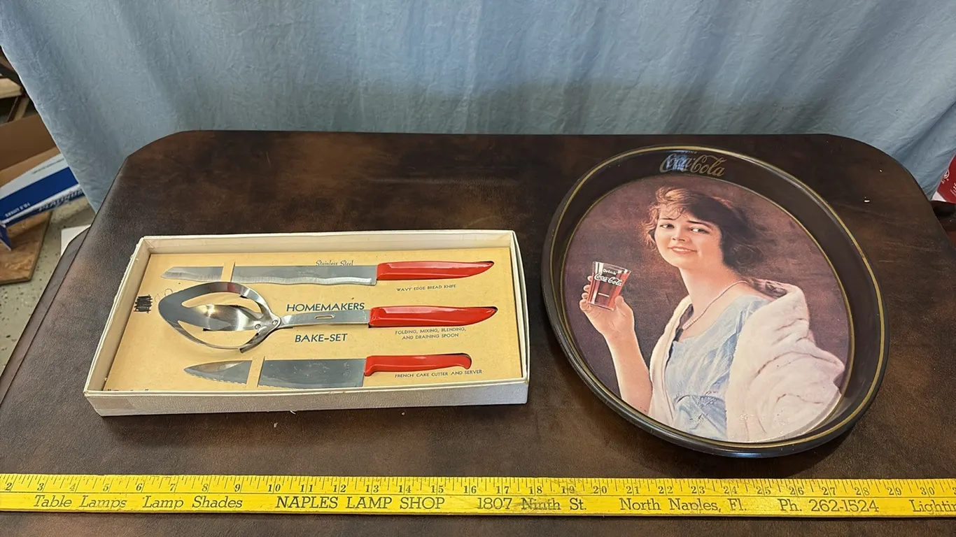 Coca Cola Tray & Quikut Serving Utensil Set