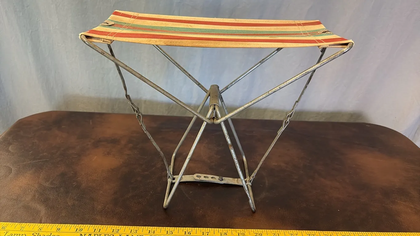 Vintage Fabric Camp Stool