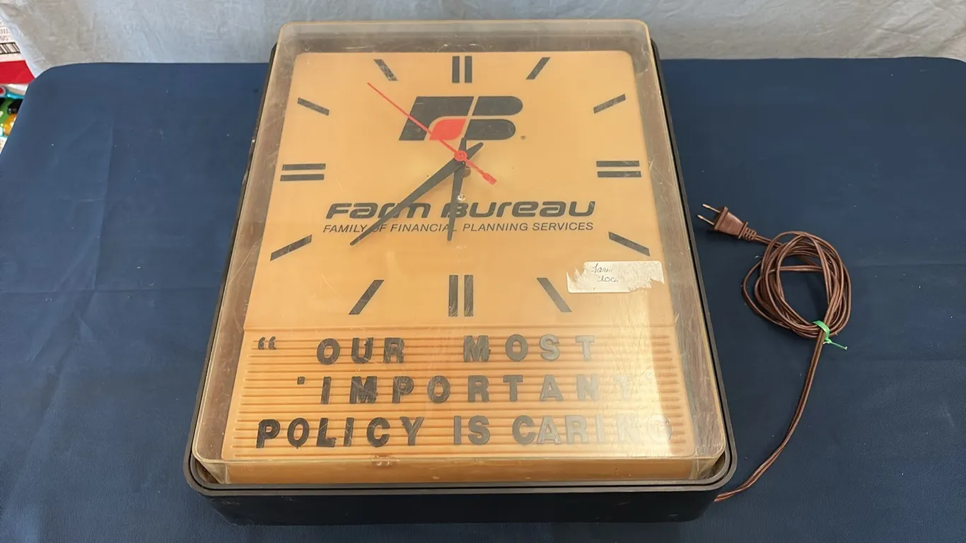 Vintage Farm Bureau Financial Wall Clock