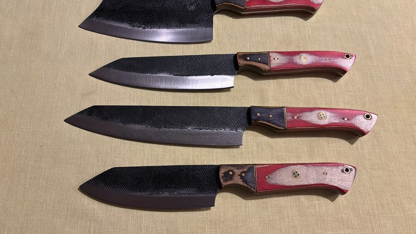 Damascus steel knife set