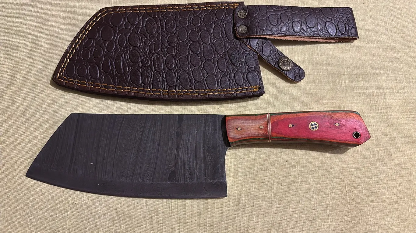 Damascus steel cleaver