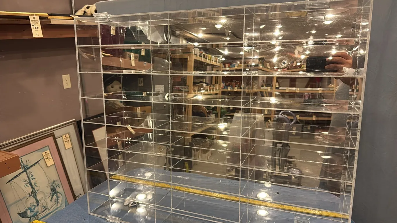 Hinged front display cases