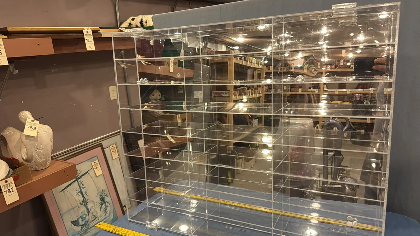 Hinged front display case