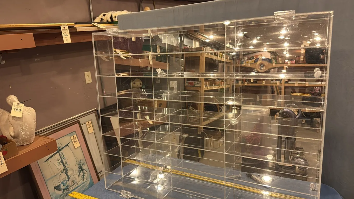 Hinged front display case