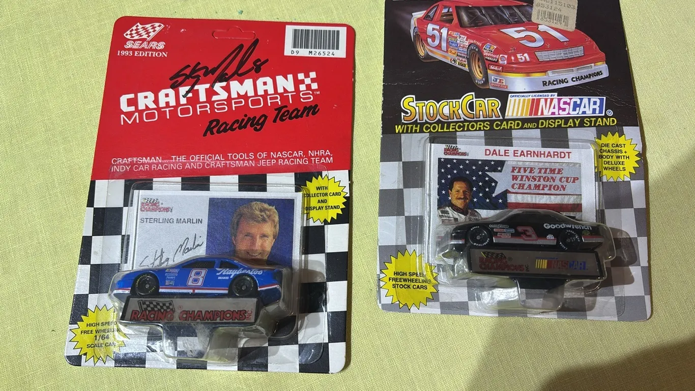 Sterling Marlin and Dale Earnhardt cars