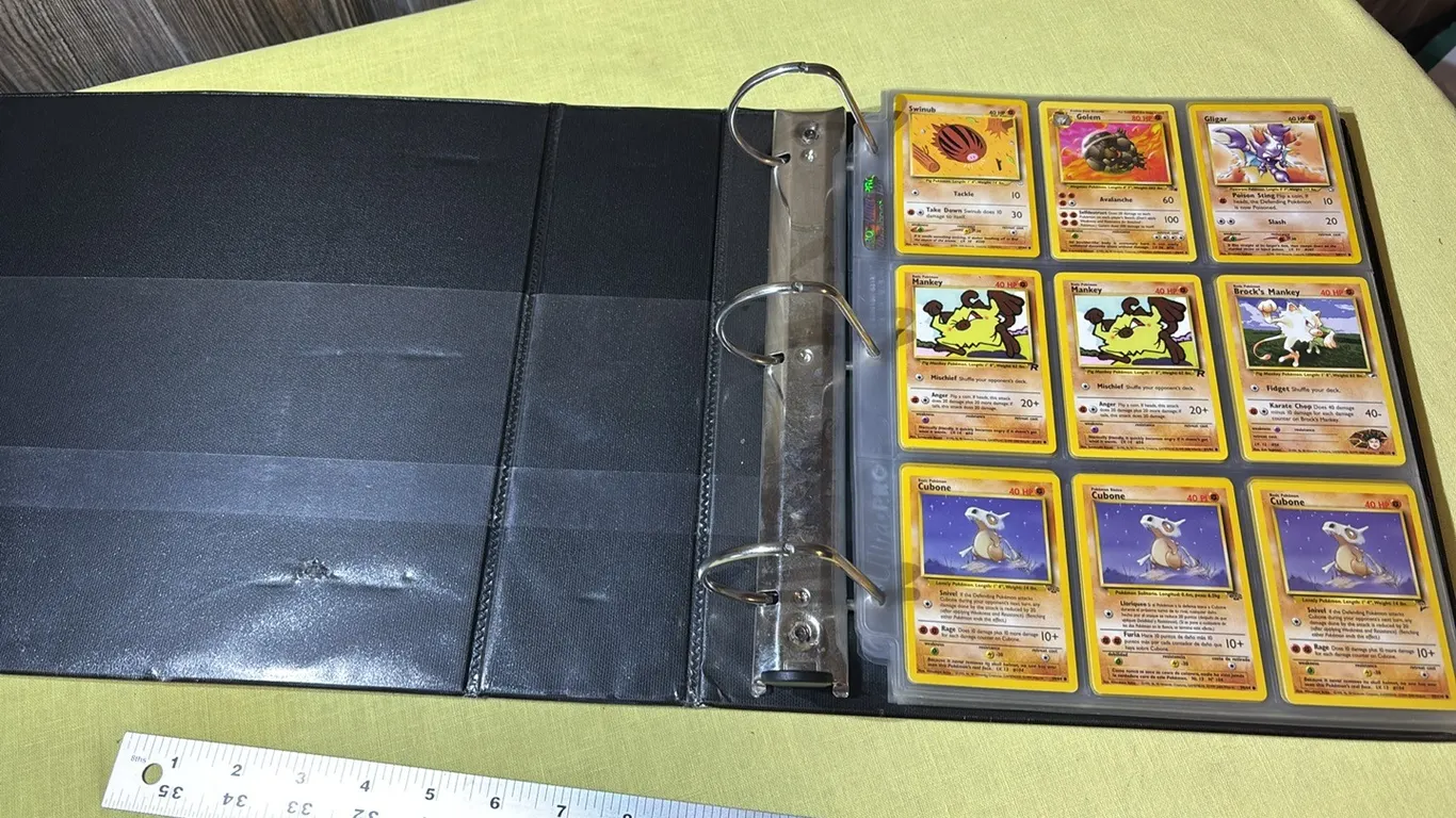 Pokemon cards in binder