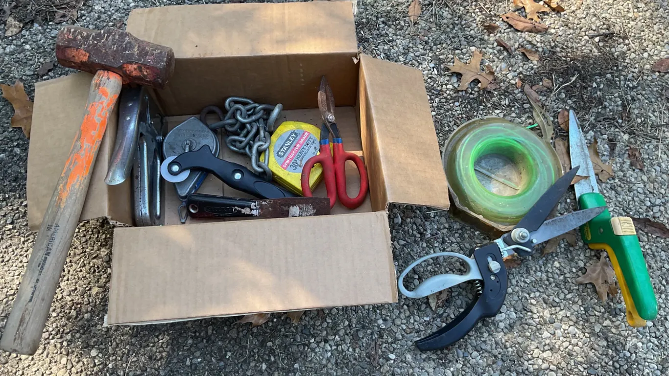 Hand Tools with Sledgehammer, Tape Measure, and More