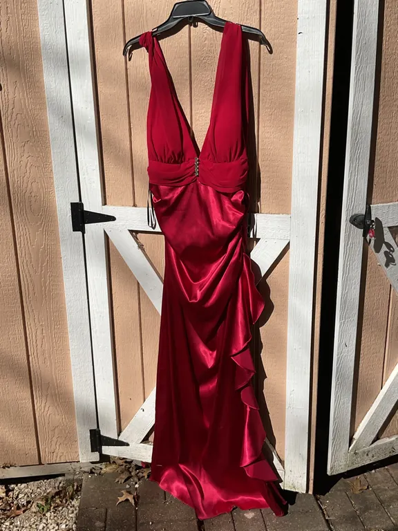 Betsy & Adam Red Gown, Size 14, and Connected Apparel White Dress, Size 10