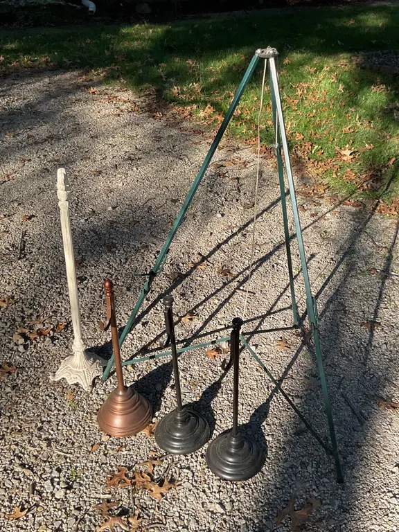 Iron Tripod with Four Metal Hanging Racks