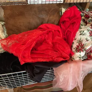 Textiles Lot with Pillow, Table Toppers, and Fabric Assorted Items